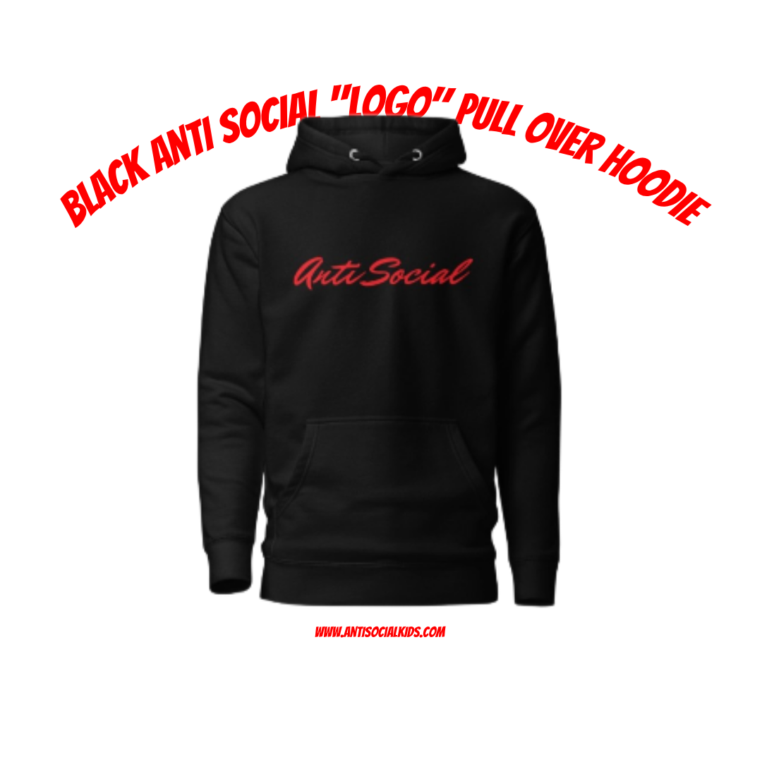 Classic Anti Social Pull Over "Logo" Hooded Sweat Shirt