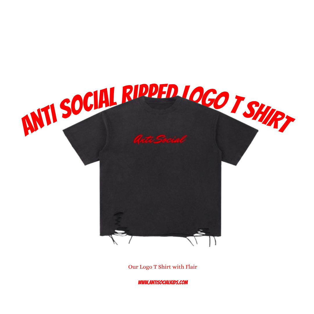 Anti Social Ripped "Logo" T Shirt