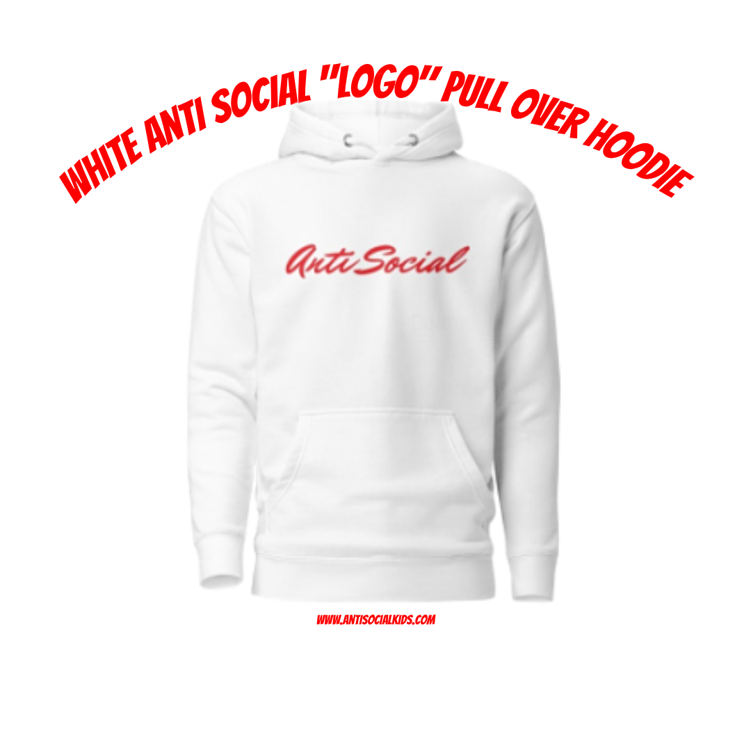 Classic Anti Social Pull Over "Logo" Hooded Sweat Shirt